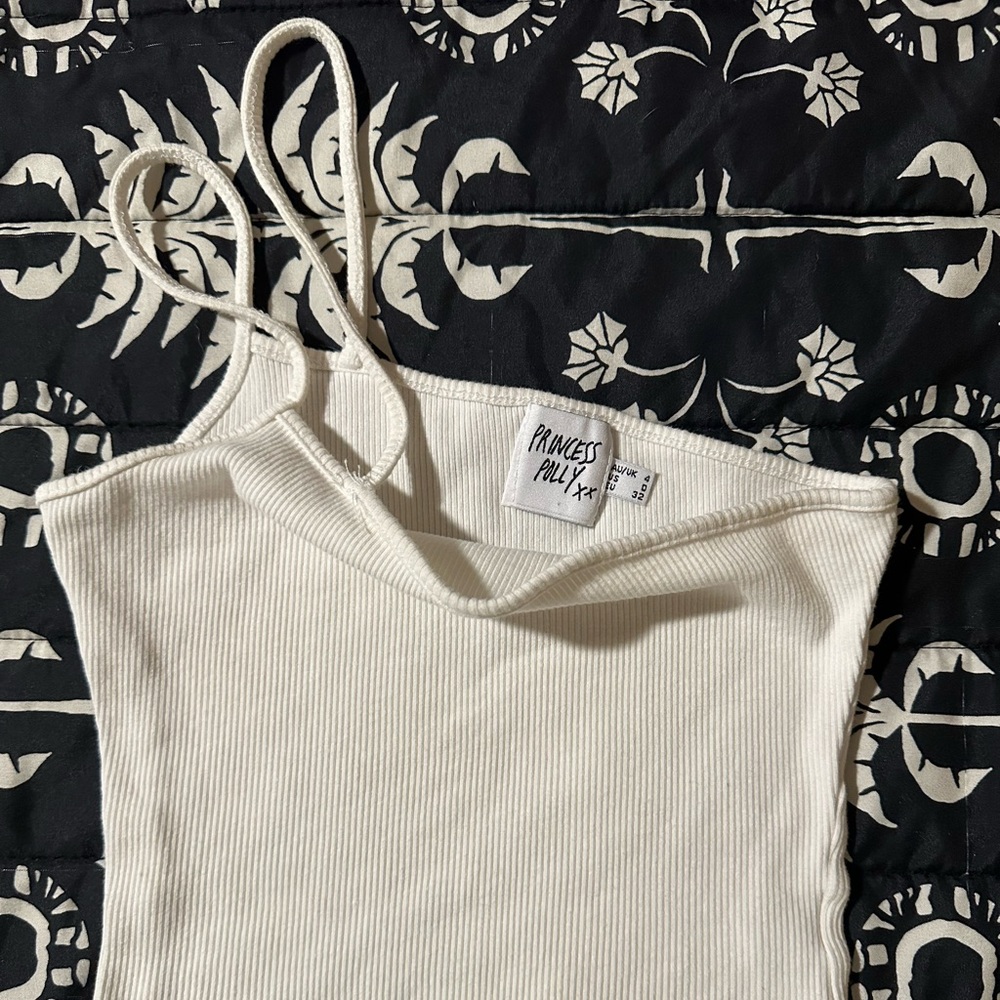 Princess Polly White Ribbed Women's Tank